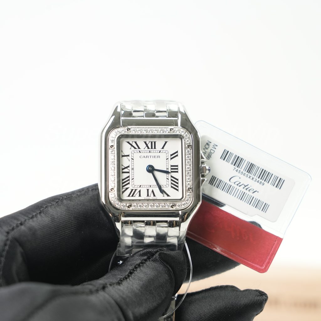 Cartier-Panthere-W2PN0007-White-Dial-Zircon-Bezel-27x37mm Replica Watches - 4-406-scaled