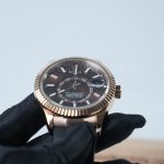 Rolex-Sky-Dweller-Coffee-Dial-Rose-Gold-Case-Rubber-Strap-42mm Replica Watches - 4-414-scaled