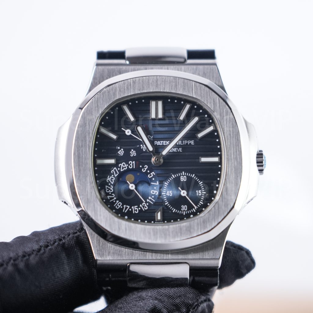 Patek-Philippe-Nautilus-5712-Blue-Dial-Leather-Strap-40mm Replica Watches - 4-418-scaled