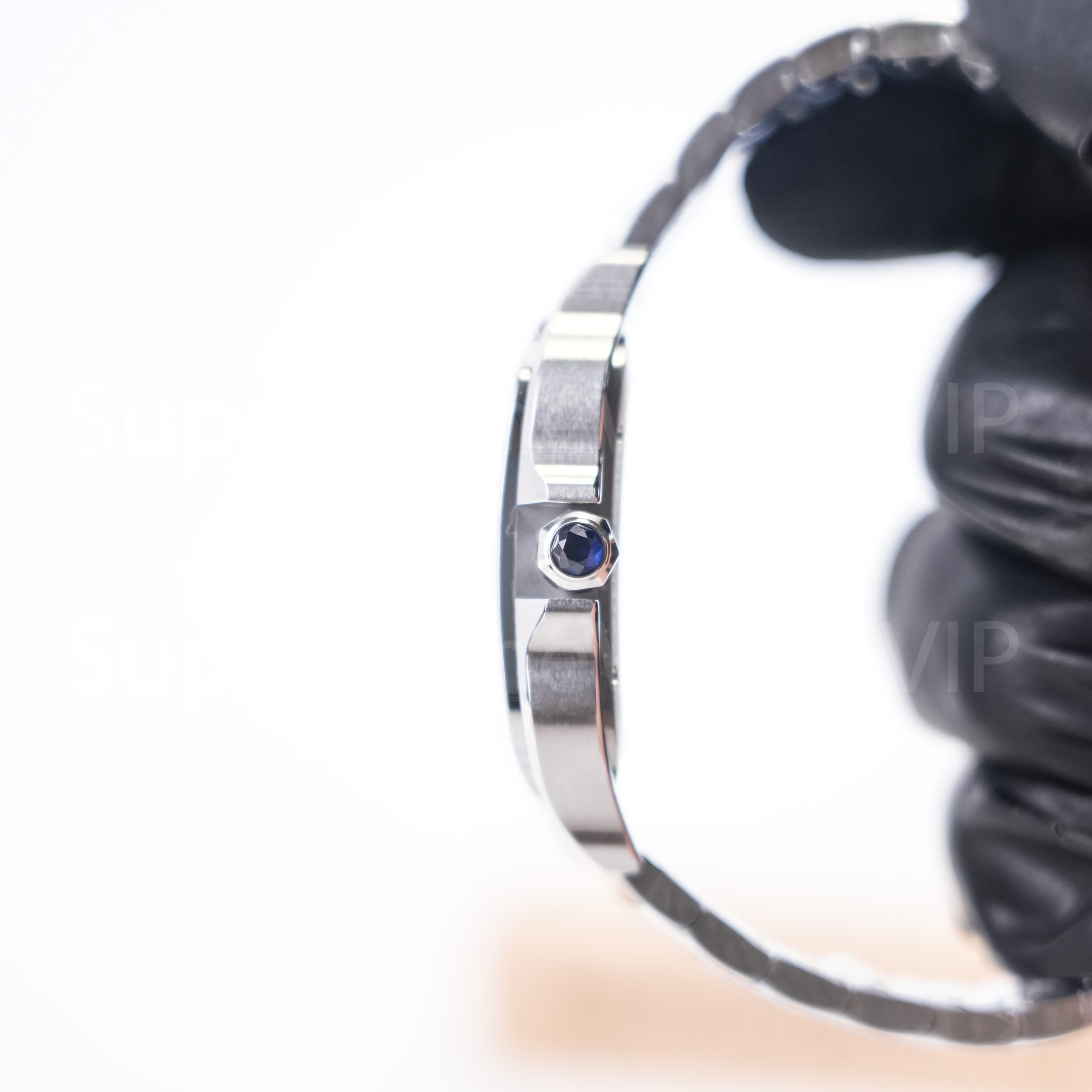 Cartier Santos Skeleton crown and case profile used for QC review