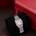 Cartier-Panthere-WSPN007-White-Dial-Two-Tone-Rose-Gold-Zircon-27x37mm Replica Watches - 5-159