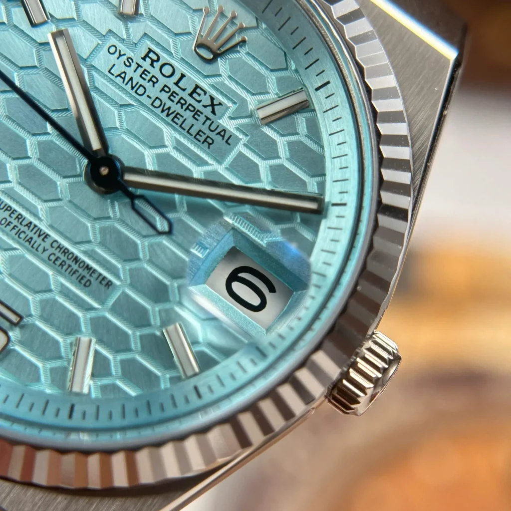 Rolex-Land-Dweller-127234-Ice-Blue-Dial-36mm Super Clone Watches - 5-2