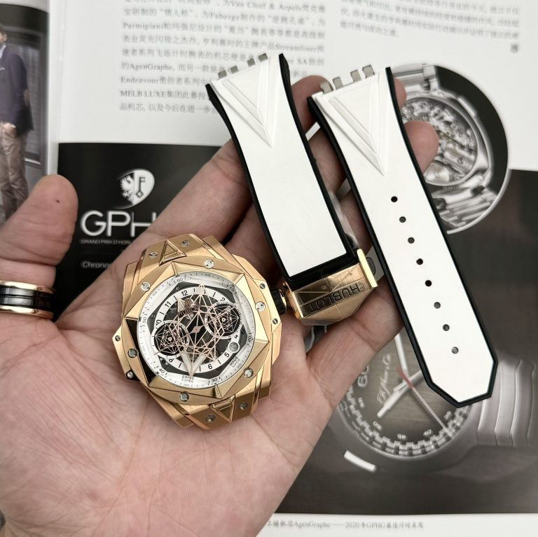Hublot-Big-Bang-White-Dial-Rose-Gold-418.OX.2001.RX.MXM20-45mm Replica Watches - 5-210