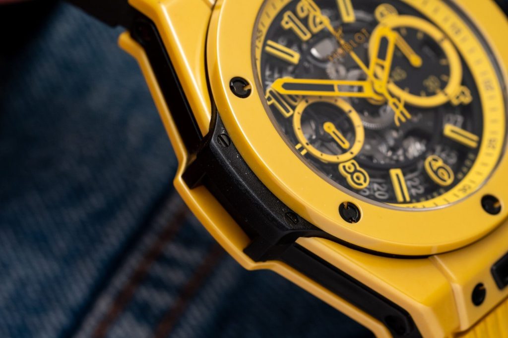 Hublot-Big-Bang-Yellow-Ceramic-Skeleton-Dial-441.CY.471Y.RX-44mm Replica Watches - 5-214