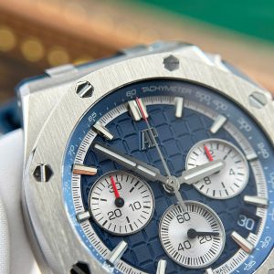 Audemars Piguet Royal Oak Offshore blue dial chronograph option for case and pusher QC review