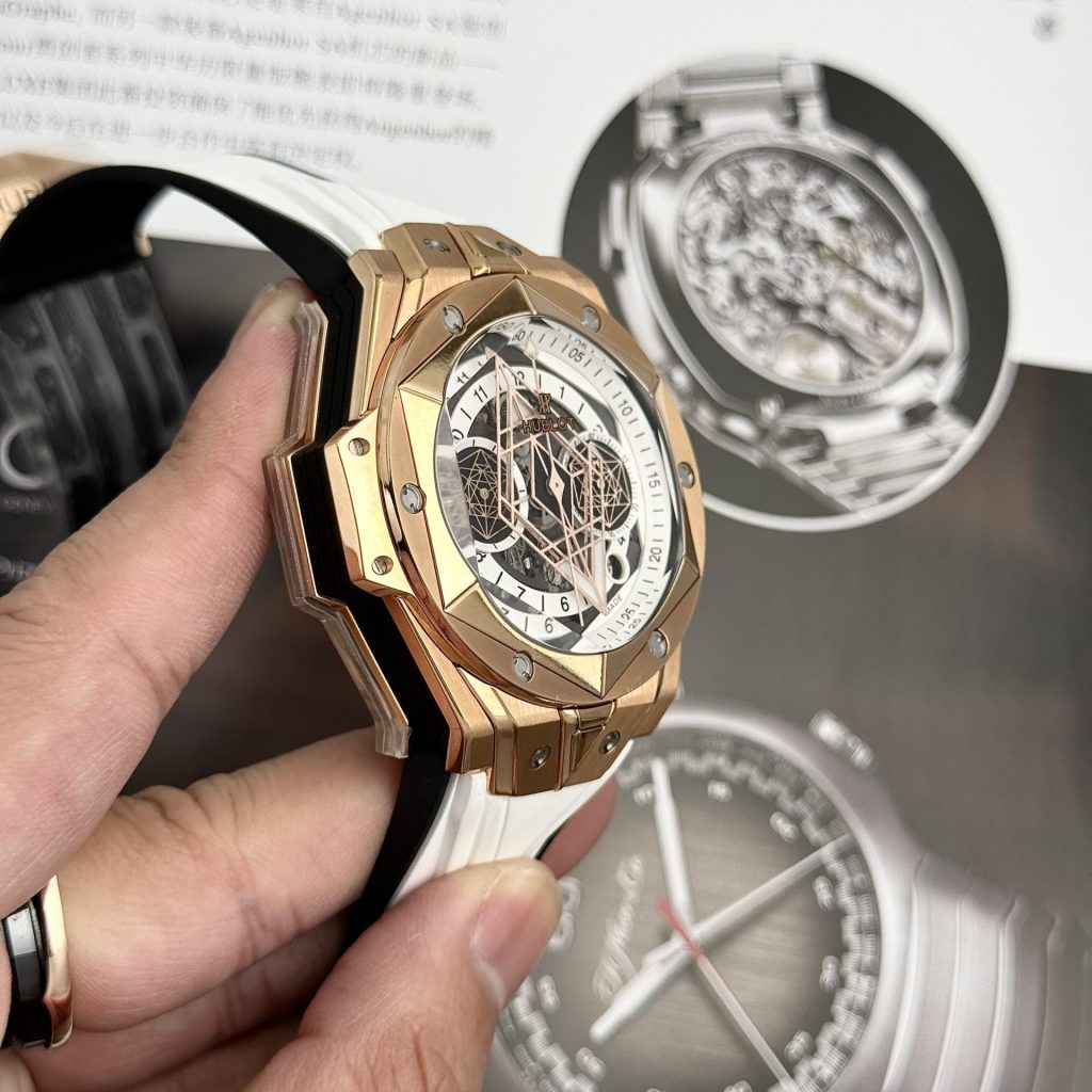 Hublot-Big-Bang-White-Dial-Rose-Gold-418.OX.2001.RX.MXM20-45mm Replica Watches - 6-196
