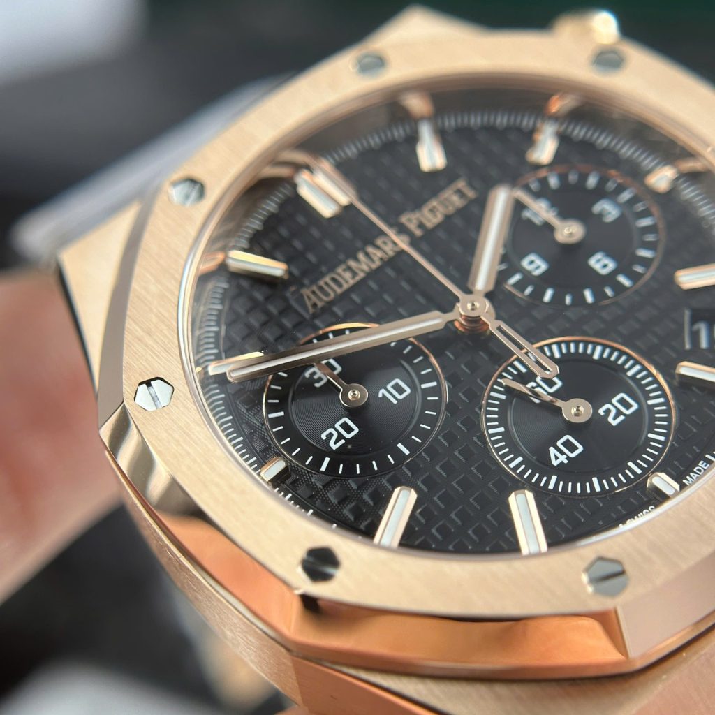 Audemars Piguet Royal Oak Chronograph 26240OR Rose Gold Black Dial 41mm Replica Watches - 6-33