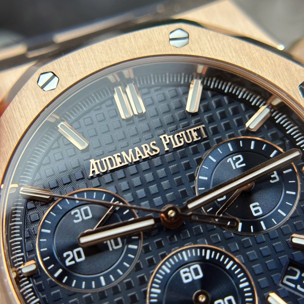 Audemars Piguet Royal Oak Chronograph 26240OR Rose Gold Blue Dial 41mm Replica Watches - 6-34