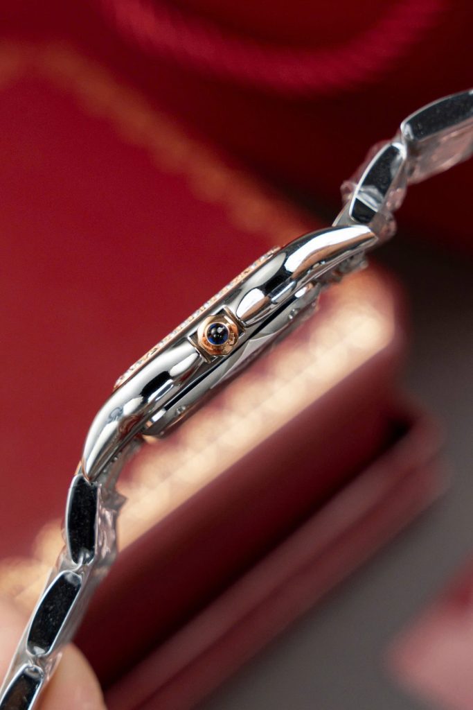 Cartier-Panthere-WSPN007-White-Dial-Two-Tone-Rose-Gold-Zircon-27x37mm Replica Watches - 7-133