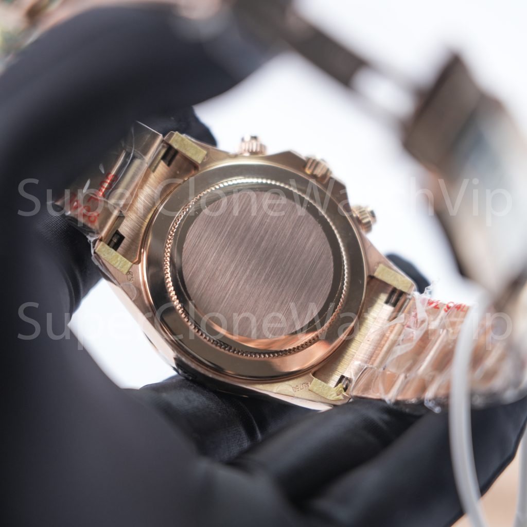 Rolex-116595RBOW-Daytona-Rainbow-Dial-Moissanite-Bezel-Everose-Gold-4130-40mm Replica Watches - 7-275-scaled
