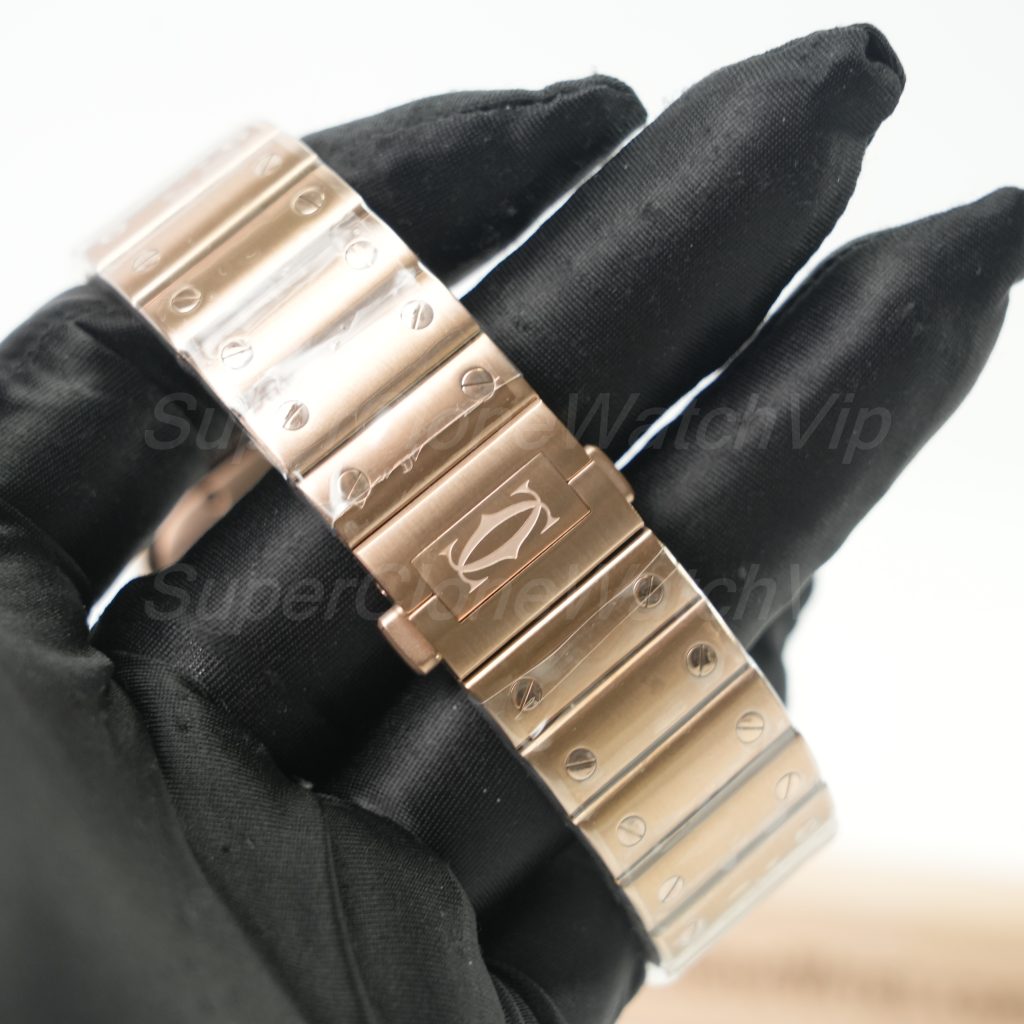 Cartier-Santos-WGSA0018-White-Dial-Rose-Gold-39.8mm Replica Watches - 7-339-scaled