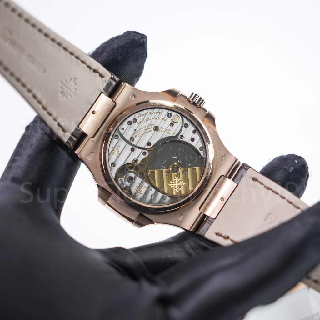 Patek-Philippe-Nautilus-5712R-Brown-Dial-Rose-Gold-Leather-Strap-40mm Replica Watches - 7-361-scaled