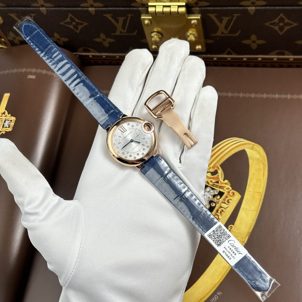 Cartier-Ballon-Bleu-WGBB0052-Diamond-Dial-Rose-Gold-33mm Replica Watches - 8-111