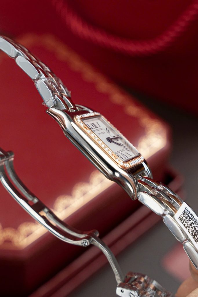 Cartier-Panthere-WSPN007-White-Dial-Two-Tone-Rose-Gold-Zircon-27x37mm Replica Watches - 8-119