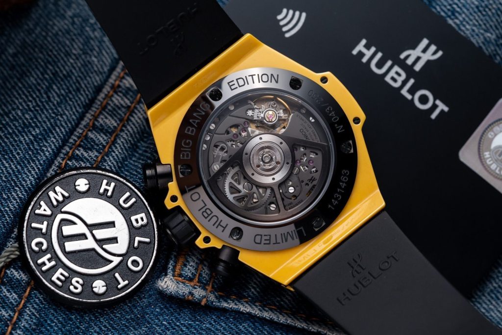 Hublot-Big-Bang-Yellow-Ceramic-Skeleton-Dial-441.CY.471Y.RX-44mm Replica Watches - 8-150