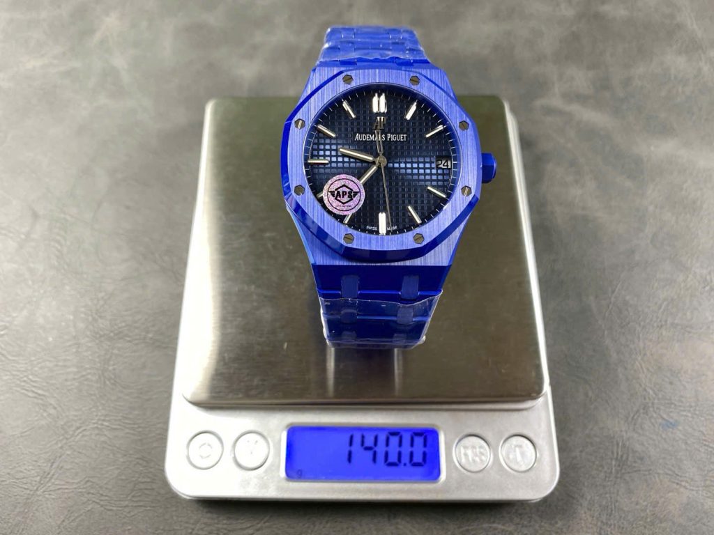 Audemars-Piguet-Royal-Oak-15500-Blue-Ceramic-Blue-Dial-41mm Replica Watches - 8-17