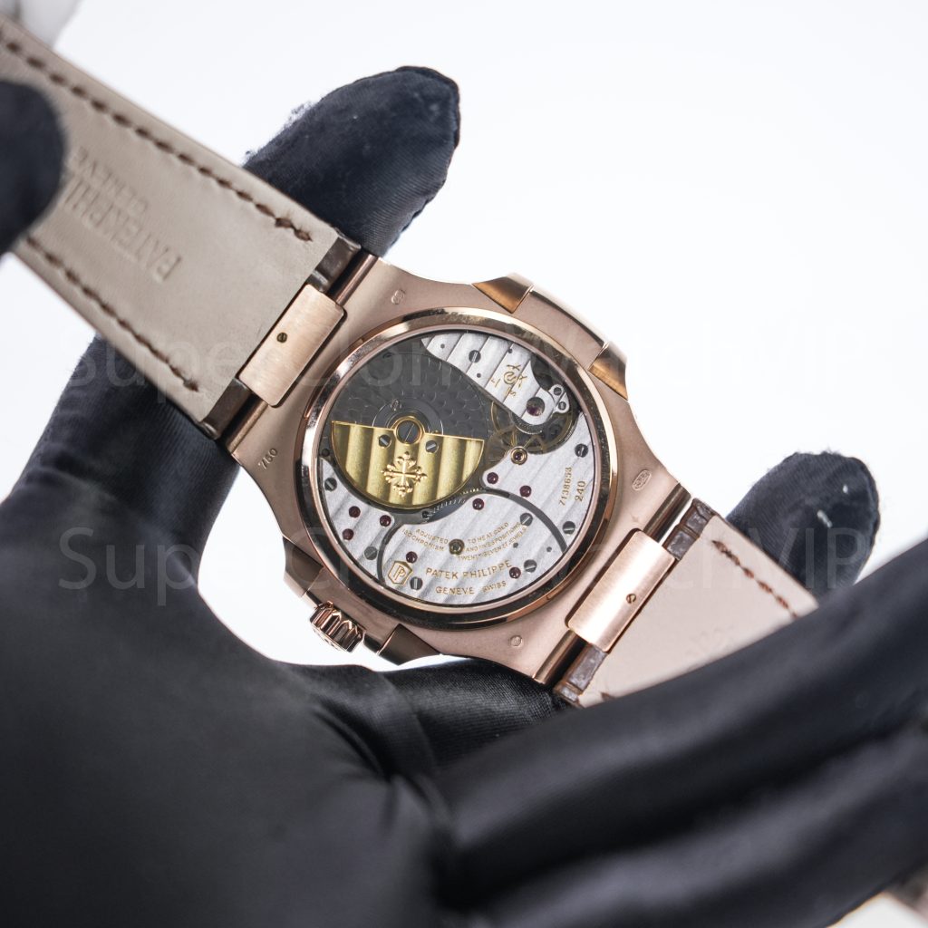 Patek-Philippe-Nautilus-5712R-Brown-Dial-Rose-Gold-Leather-Strap-40mm Replica Watches - 8-335-scaled