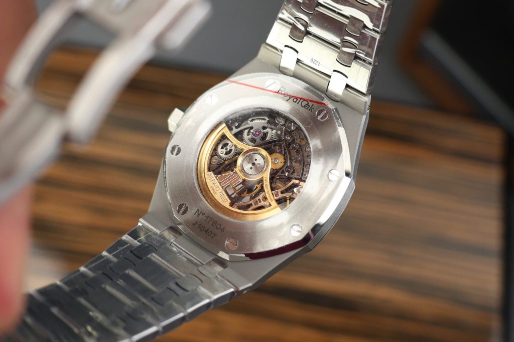 Audemars-Piguet-Royal-Oak-15407-Black-Skeleton-Dial-41mm Replica Watches - 8-6