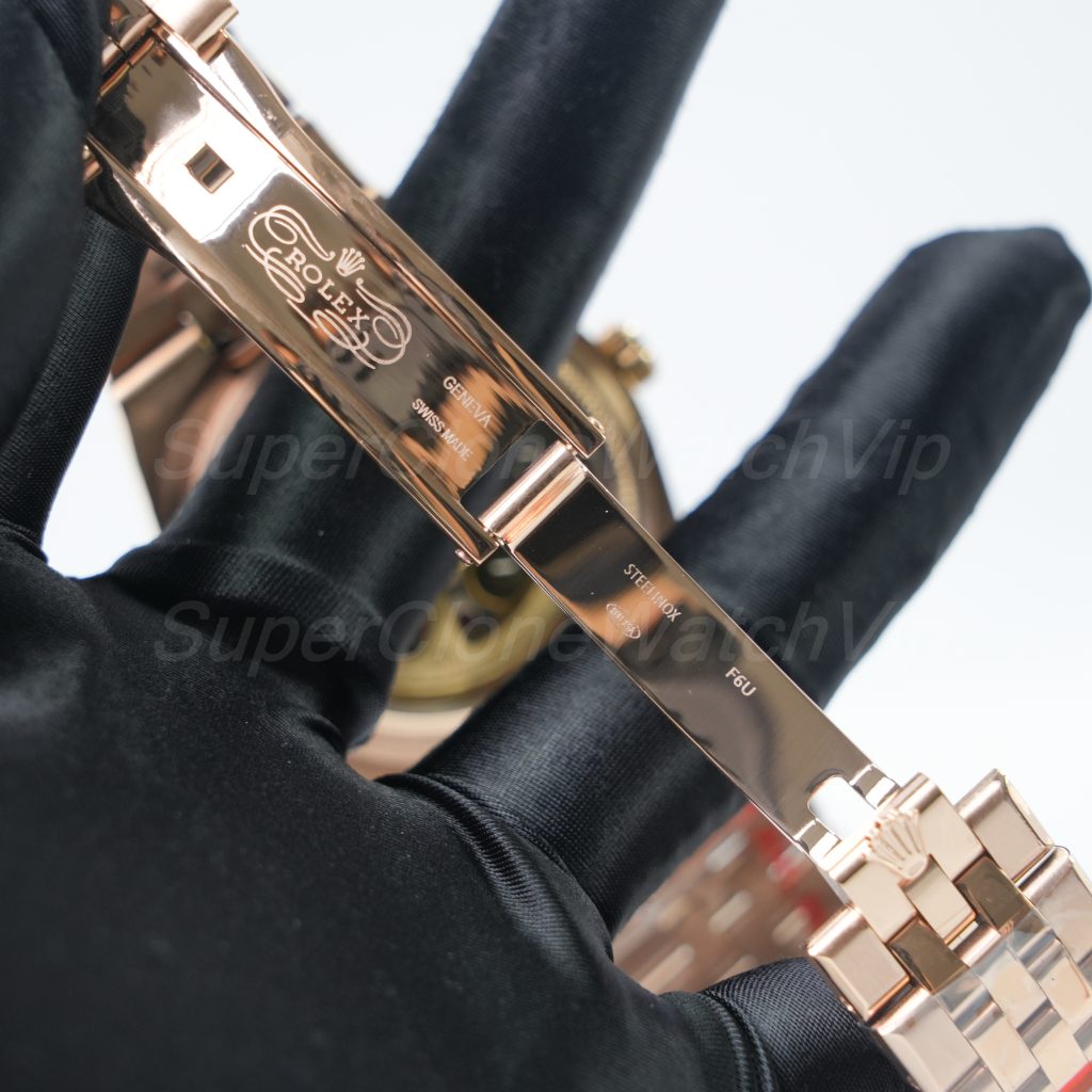 Rolex-Land-Dweller-127335-White-Dial-Rose-Gold-Diamond-Bezel-Diamond-Markers-40mm Super Clone Watches - 9-211-scaled