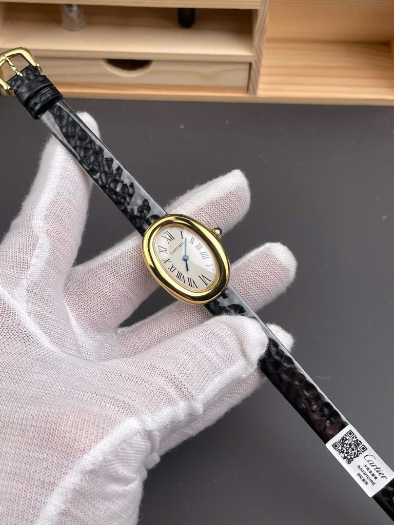 Cartier-Baignoire-WGBA0017-White-Dial-Gold-25mm Replica Watches - 9-77