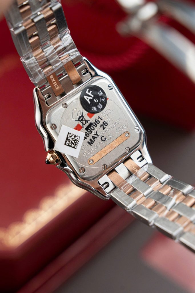 Cartier-Panthere-WSPN007-White-Dial-Two-Tone-Rose-Gold-Zircon-27x37mm Replica Watches - 9-89