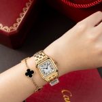 Cartier-Panthere-WJPN0015-White-Dial-Gold-Zircon-Bezel-27x37mm Replica Watches - 9-90