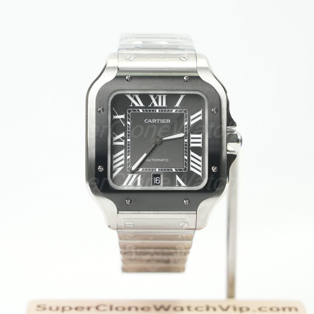 Cartier Santos Black Dial Black Bezel WSSA0037 39.8mm Replica Watch