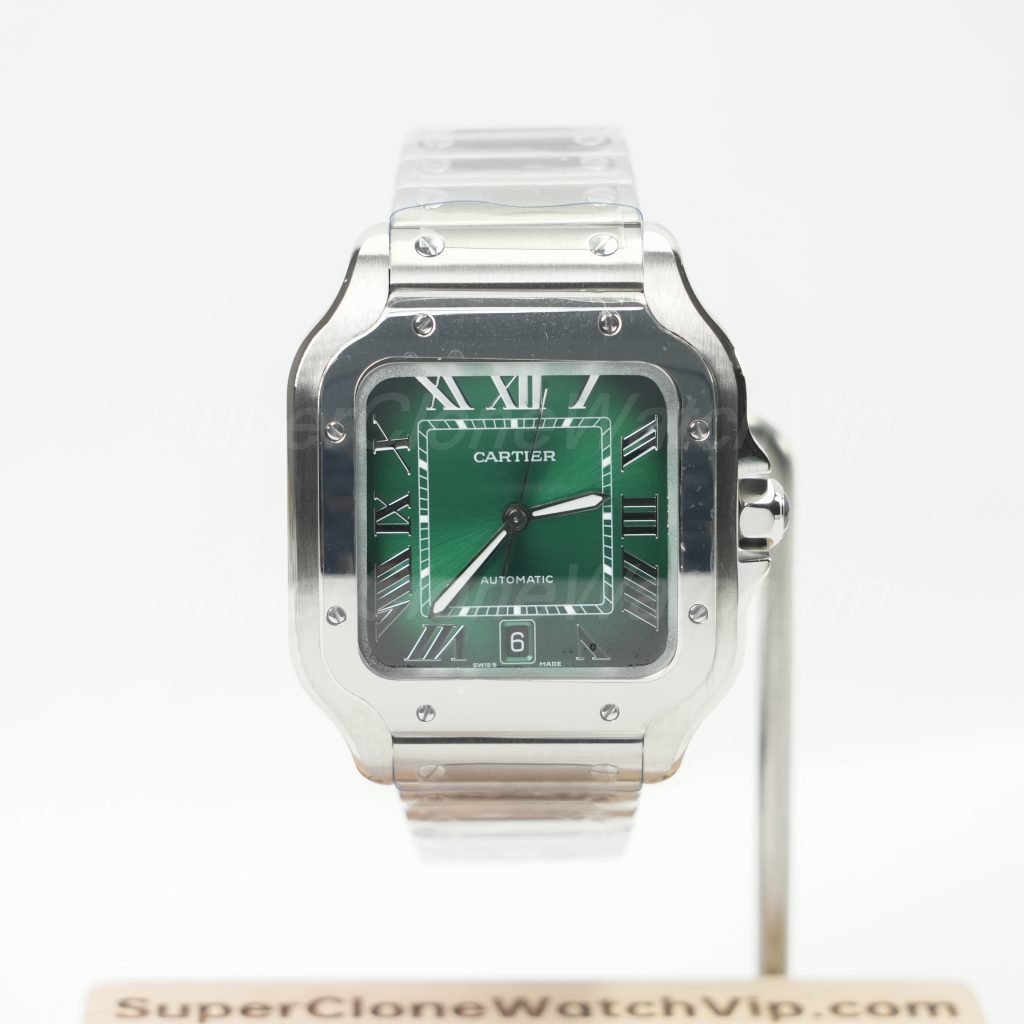 Cartier Santos De Cartier Green Dial WSSA0062 39.8mm Replica Watch