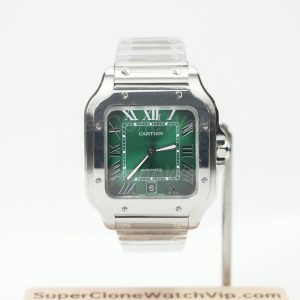 Cartier Santos De Cartier Green Dial WSSA0062 39.8mm Replica Watch