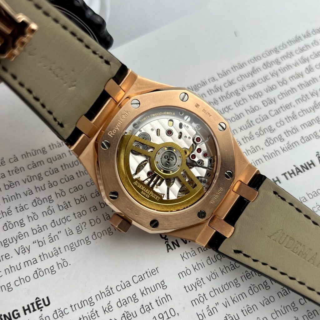 Dong Ho Audemars Piguet Royal Oak 15500OR Boc Vang Hong Day Da Den 41mm 7