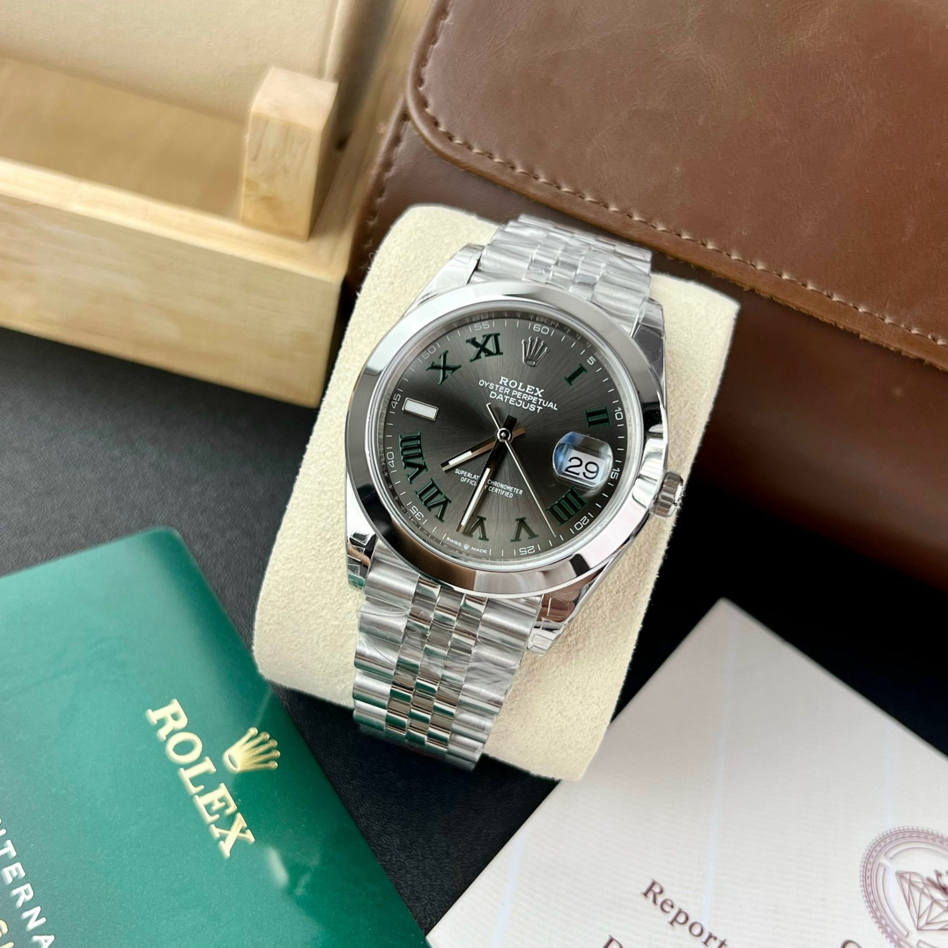 Rolex Datejust Wimbledon style formal replica watch product photo