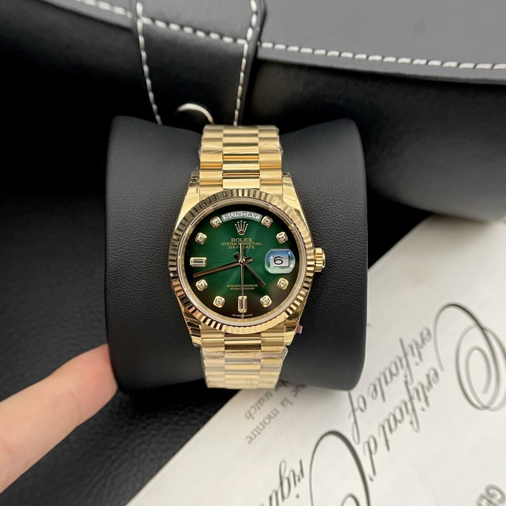 Rolex Day Date 228235 Moissanite Green Dial 36mm 1
