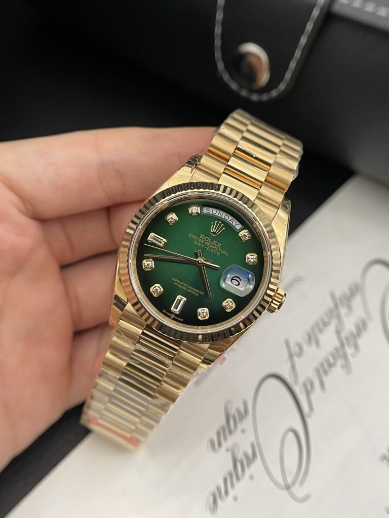Rolex Day Date 228235 Moissanite Green Dial 36mm 3