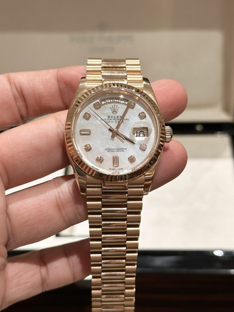 Rolex Day Date 228235 Moissanite Mother of Pearl Dial 36mm 1