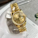 Rolex Day Date 228238 moissanite Gold Dial 40mm 2
