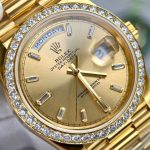 Rolex Day Date 228238 moissanite Gold Dial 40mm 3