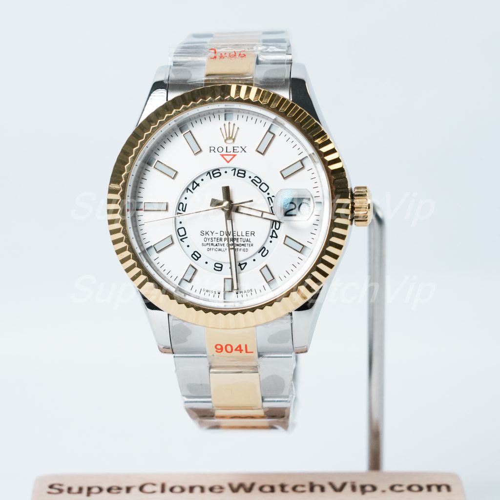 Rolex Sky Dweller 326933 White Dial Oyster 42mm Two Tone 11 Super Clone Watches