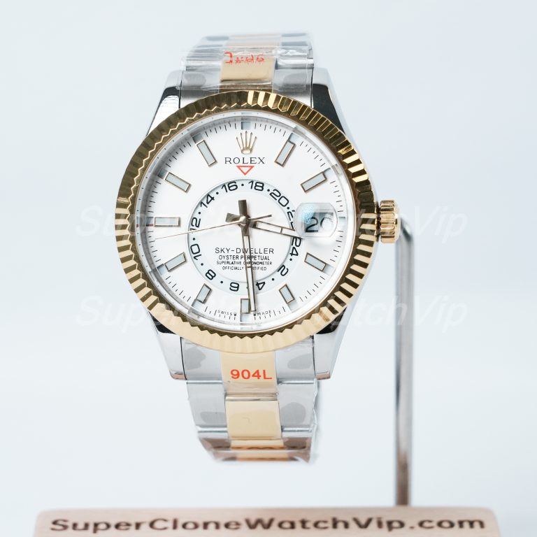 Rolex Sky Dweller 326933 White Dial Oyster 42mm Two Tone 11 Super Clone Watches