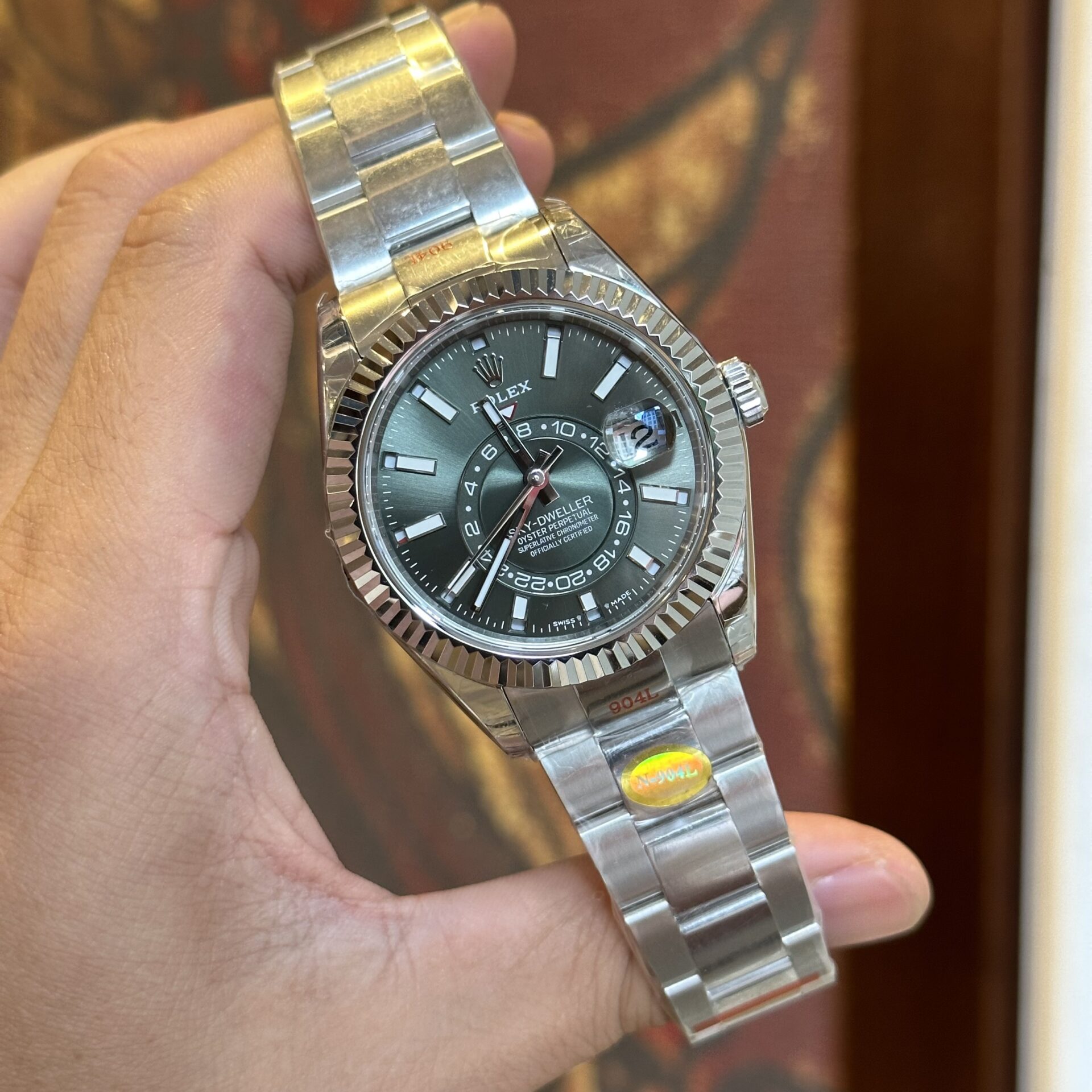 Rolex Sky-Dweller 326934 green dial Oyster 42mm replica watch
