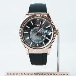 Rolex Sky Dweller Dark Rhodium Dial Rose Gold Case Rubber Strap 42mm 11 Super Clone Watches