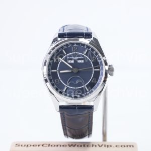 Vacheron Constantin Fiftysix blue dial leather strap replica watch for classic dress style comparison