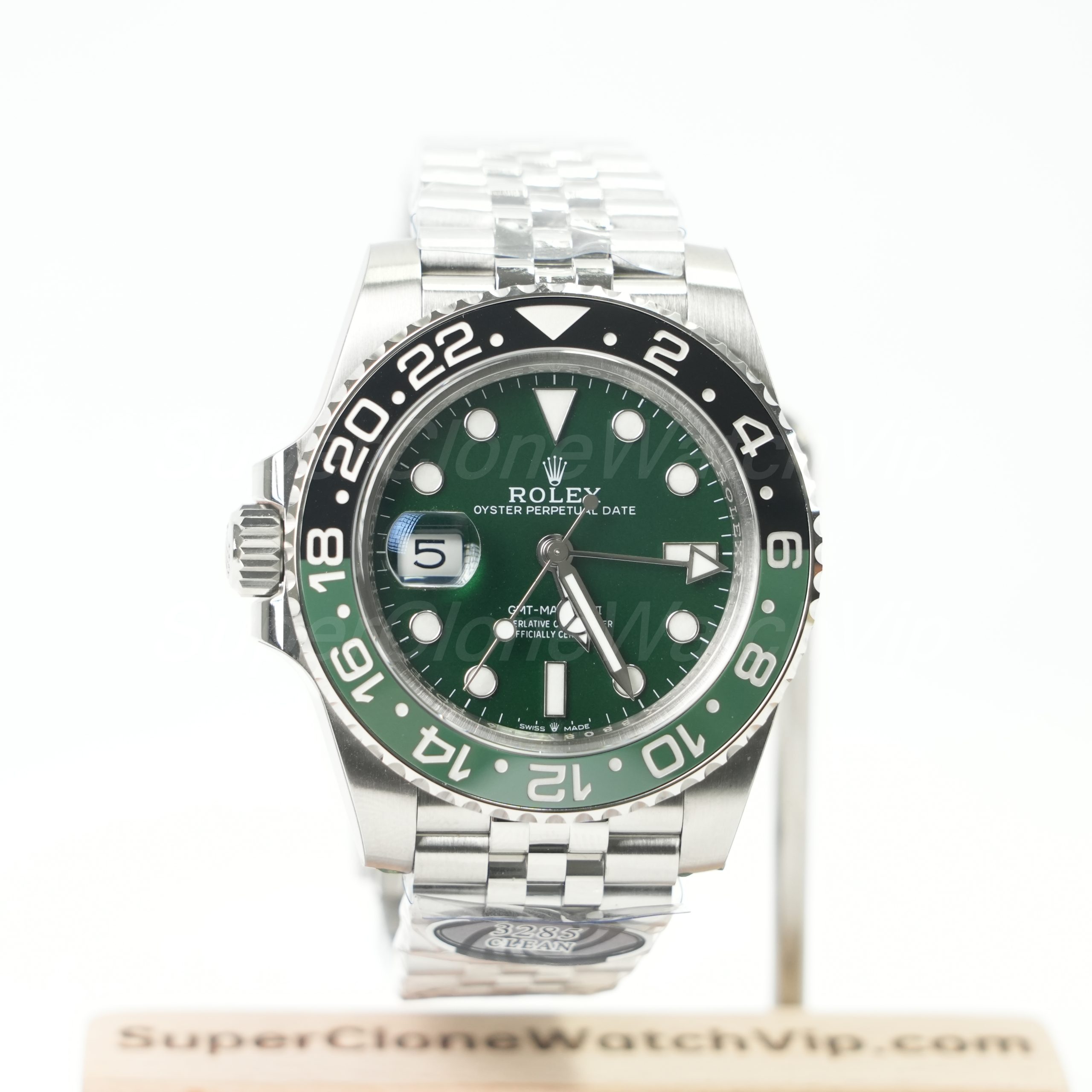 Rolex GMT-Master II Sprite green dial Jubilee bracelet replica watch QC example