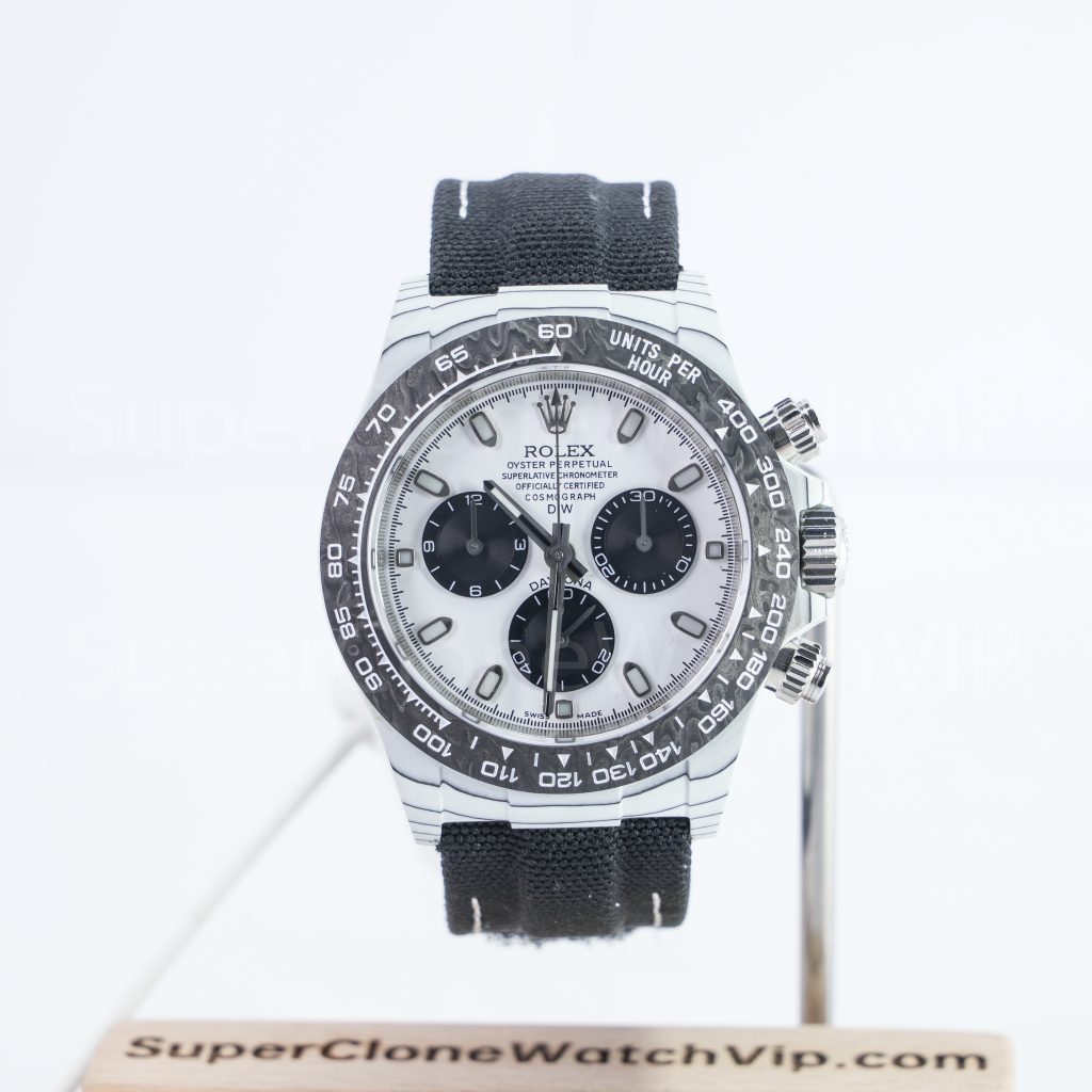 Rolex Cosmograph Daytona DiW Carbon Fiber White Dial 40mm Replica Watch - 1-117-scaled