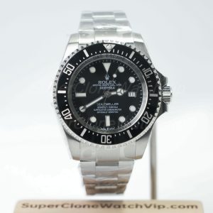 Rolex Deepsea 126660 904L Steel Black Dial Black Ceramic Bezel Oyster Bracelet 44mm Replica Watch - 1-131-scaled