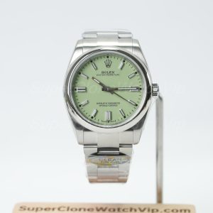 Rolex Oyster Perpetual Steel Model Pistachio Green Dial Oyster Bracelet 36mm Replica Watch - 1-177-scaled