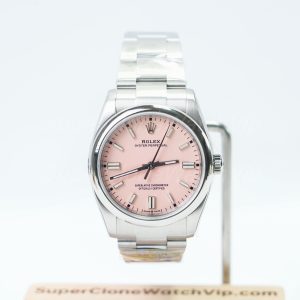 Rolex Oyster Perpetual Steel Model Candy Pink Dial Oyster Bracelet 36mm Replica Watch - 1-179-scaled