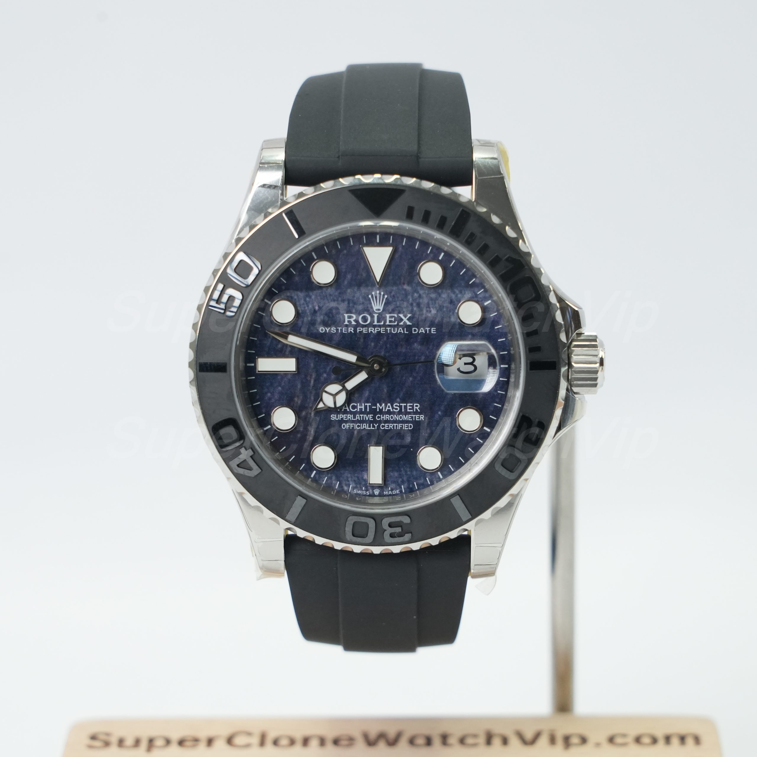 Yacht-Master 42 Falcon's Eye dial rubber strap replica watch