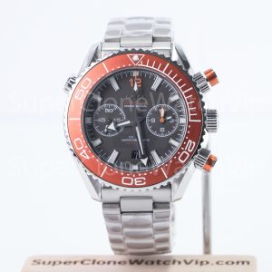 Omega Seamaster Planet Ocean 600M Chronograph Steel Model Grey Dial Orange Ceramic Bezel Steel Bracelet 45.5mm Replica Watches - 1-183-scaled