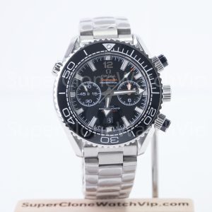 Omega Seamaster Planet Ocean 600M Chronograph Steel Model Black Dial Black Ceramic Bezel Steel Bracelet 45.5mm Replica Watches - 1-185-scaled