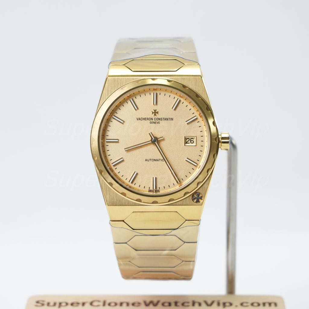 Vacheron Constantin Historiques 222 18K Yellow Gold Gold Dial Hexagonal Bracelet 37mm Replica Watch - 1-188-scaled